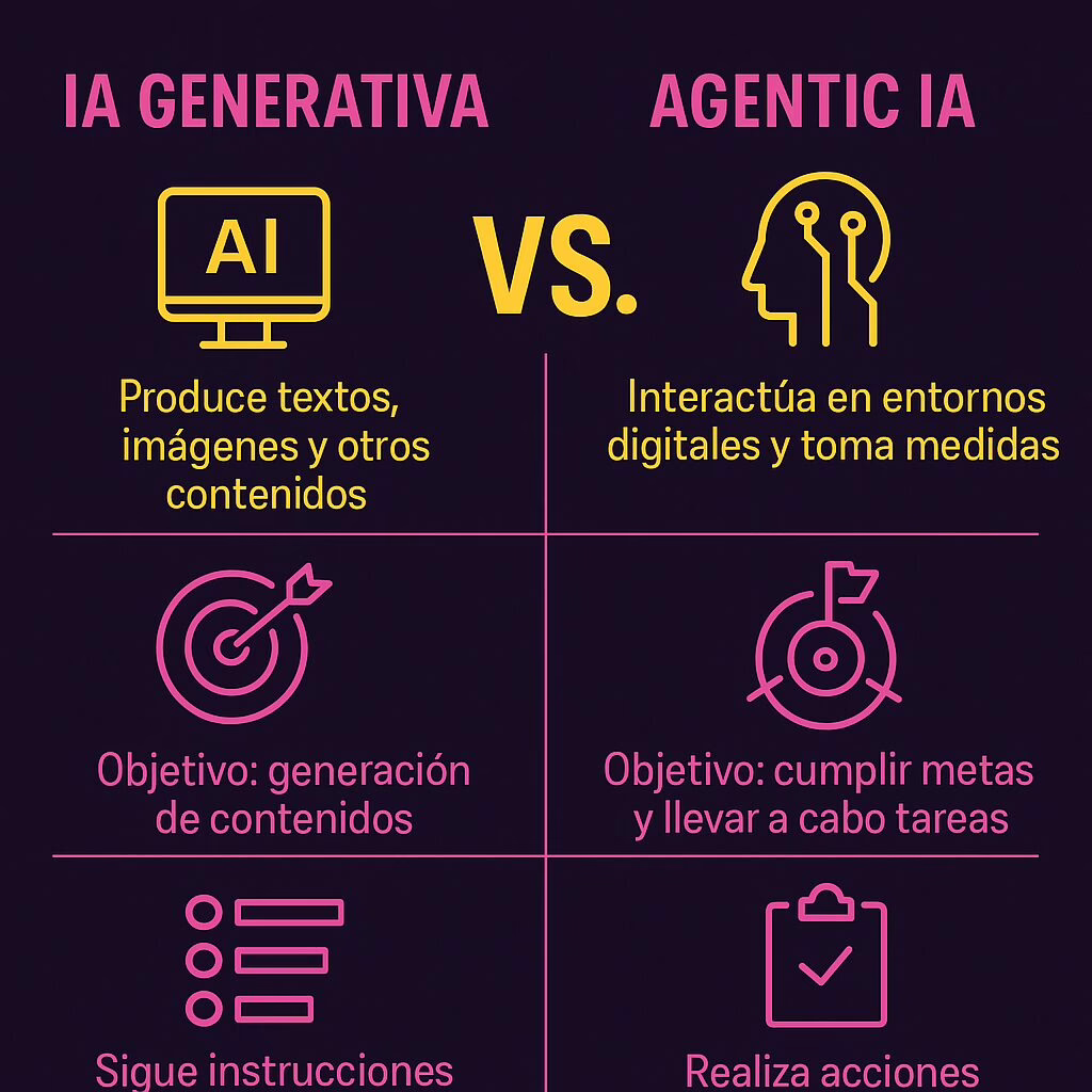 iamkt - ventajas y desventajas de la ia generativa vs ia agentica
